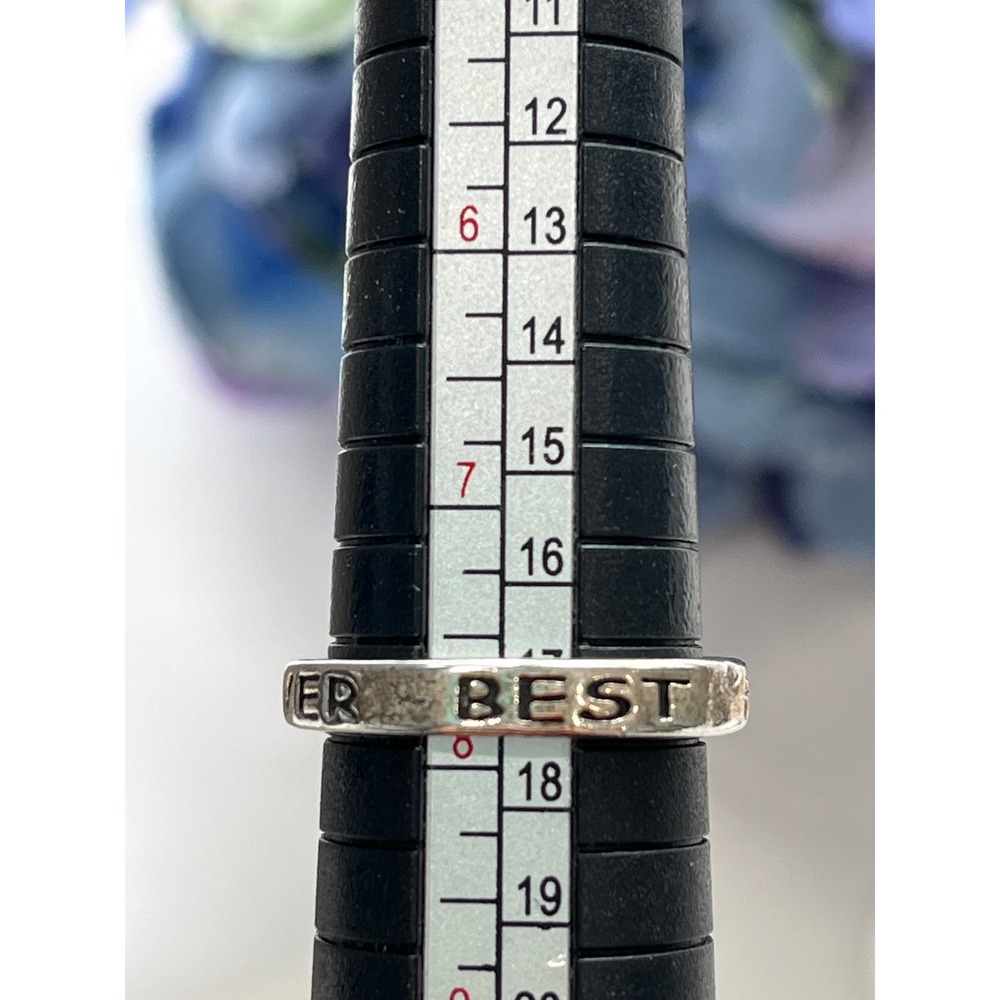 Best Friends Forever‎ Ring Silver Tone Band Ring Size 8 Friendship Jewelry